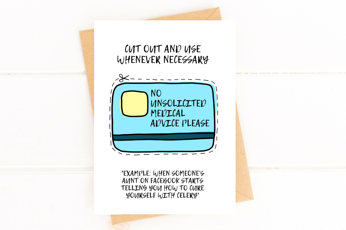 No Unsolicited Medical Advice Please Card Funny Get Well Card image 1