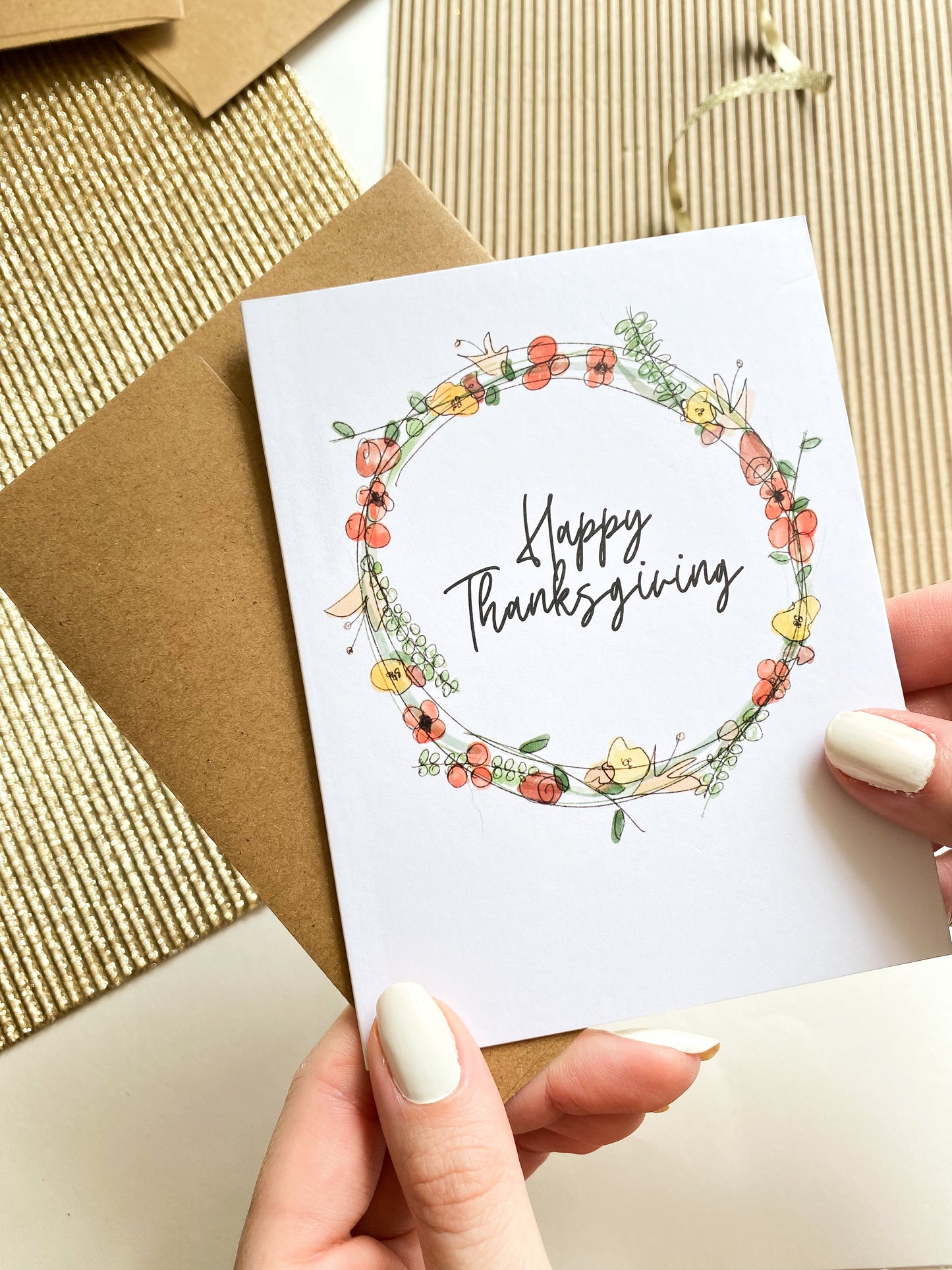 Happy Thanksgiving Card for Thanksgiving Wreath image 2