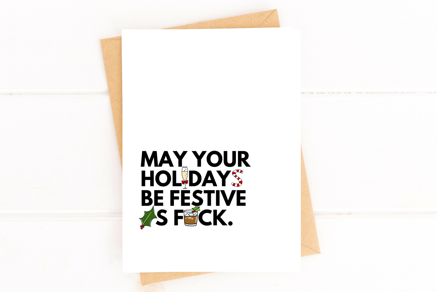 May Your Holidays Be Festive AF Funny Holiday Card Christmas Card image 1
