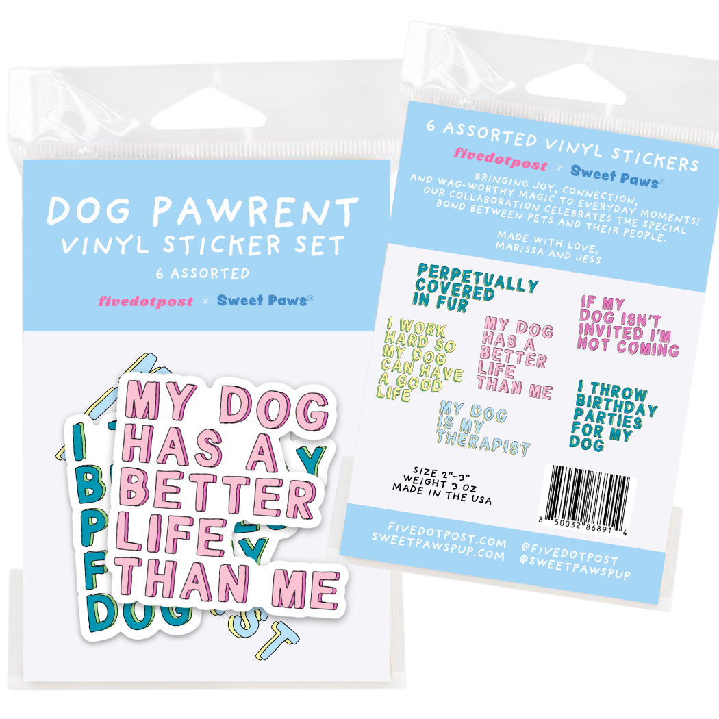 Dog Parent Sticker Pack – 6 Vinyl Stickers for Pet Owners