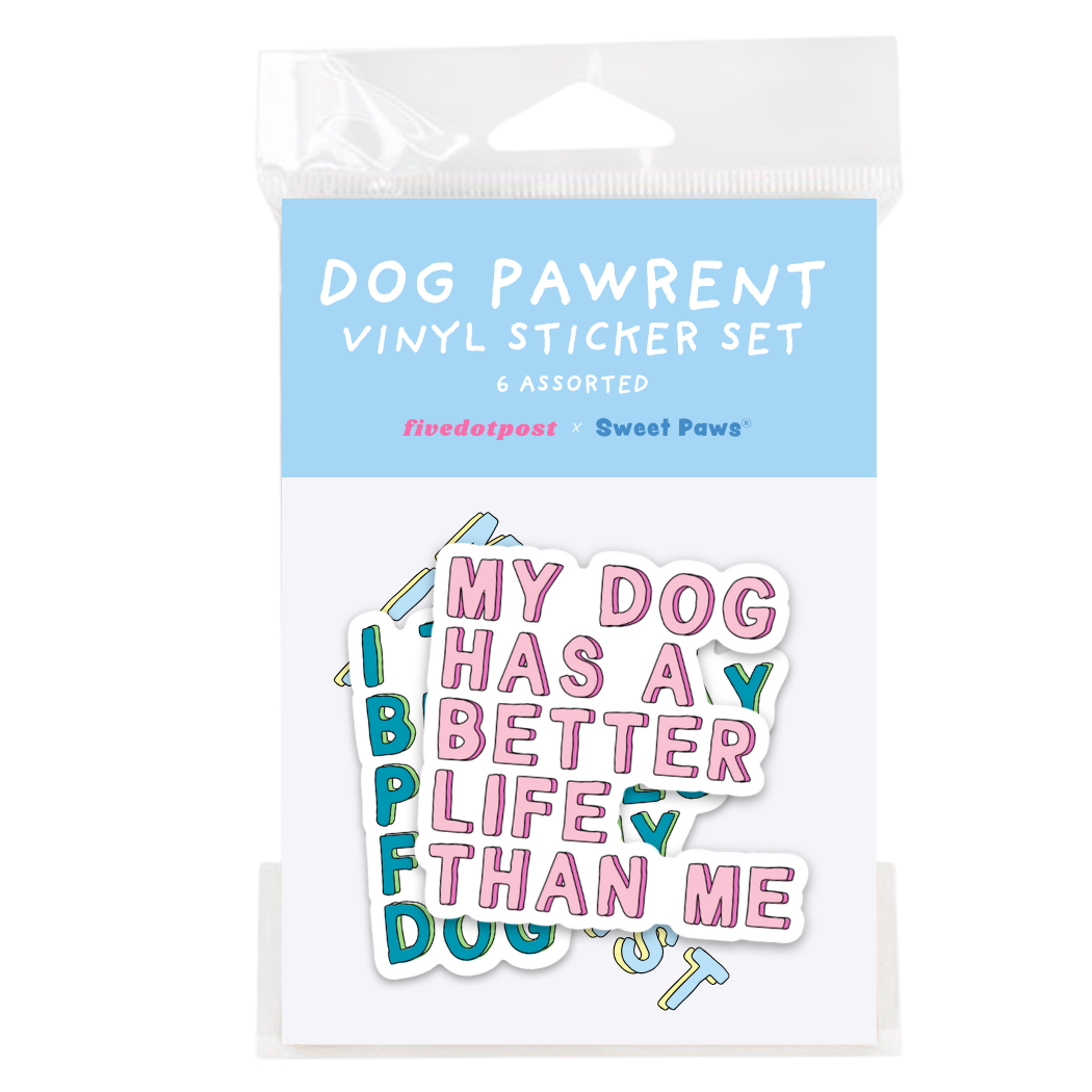 Dog Parent Sticker Pack – 6 Vinyl Stickers for Pet Owners