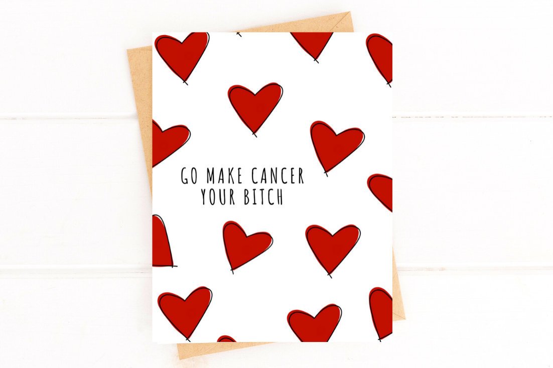 Make Cancer Your Bitch Funny Get Well Card image 0