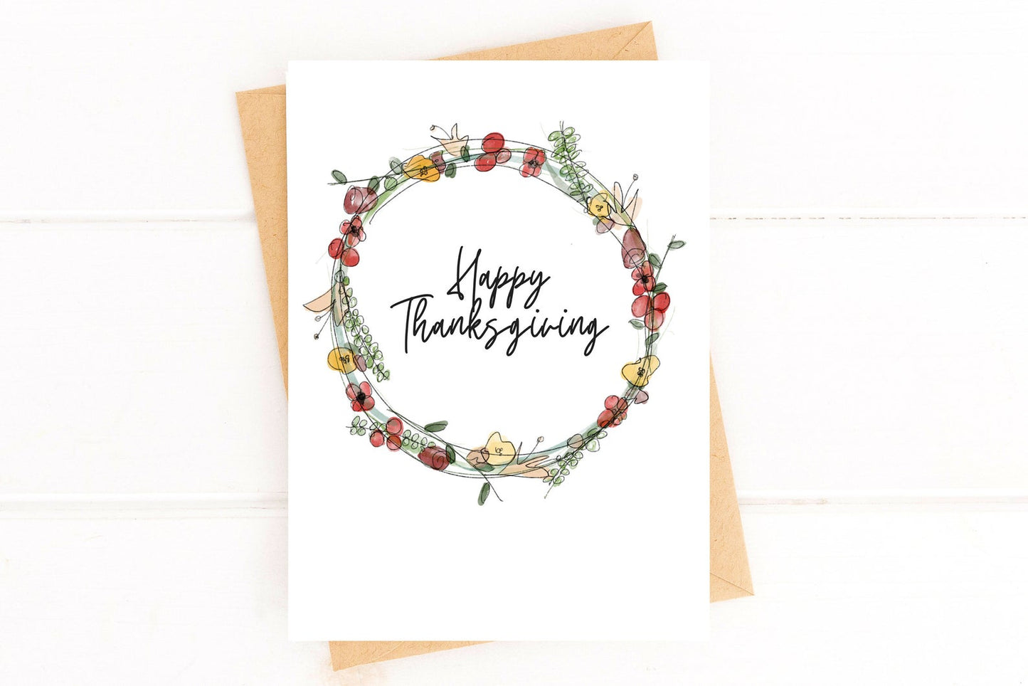 Happy Thanksgiving Card for Thanksgiving Wreath image 3