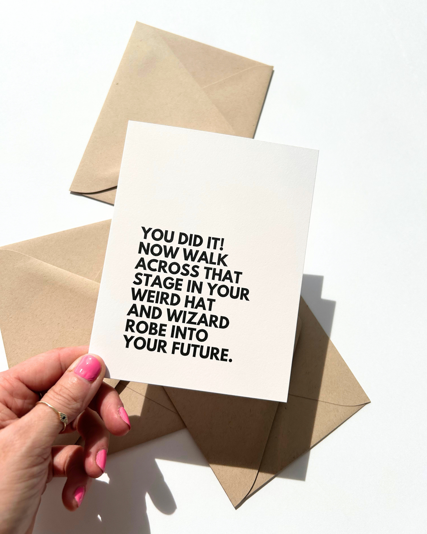 Weird Hat and Wizard Robe Funny Graduation Card image 1