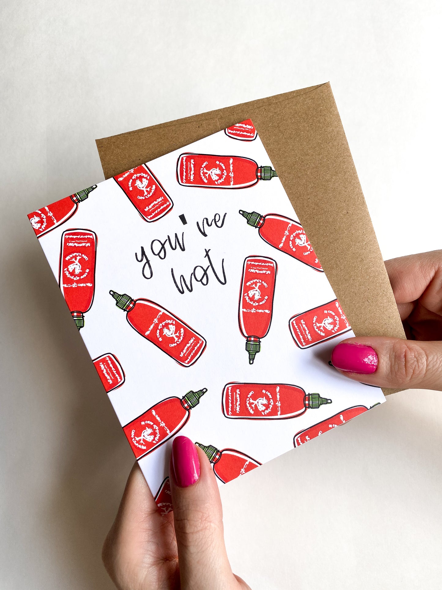 Sriracha Funny Valentines Card, Unique Anniversary Card, Hot Sauce Lover image 0