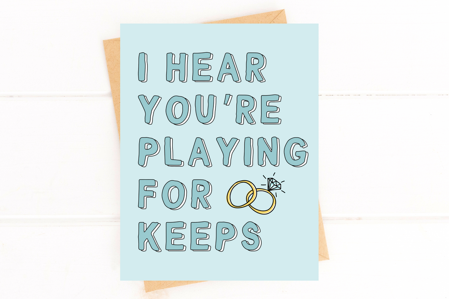 Playing for Keeps Cute Engagement Party Card Wedding image 1