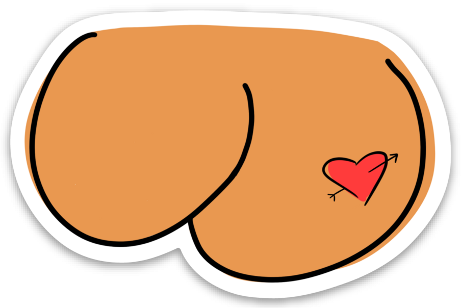 Butt Heart Tattoo Vinyl Sticker image 4