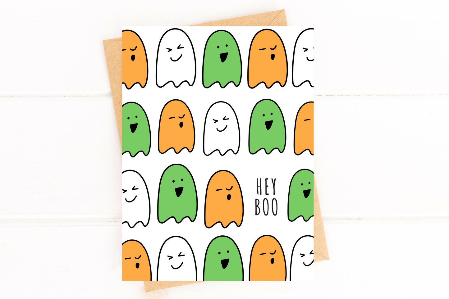 Hey Boo Halloween Card, Funny, Cute, Friend, Ghost Card image 3