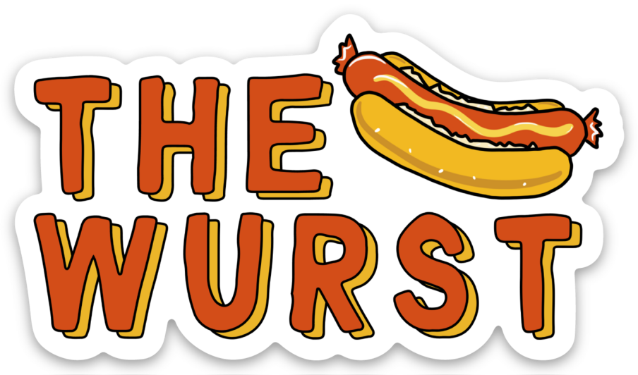 The Wurst Funny Hotdog Vinyl Sticker image 4