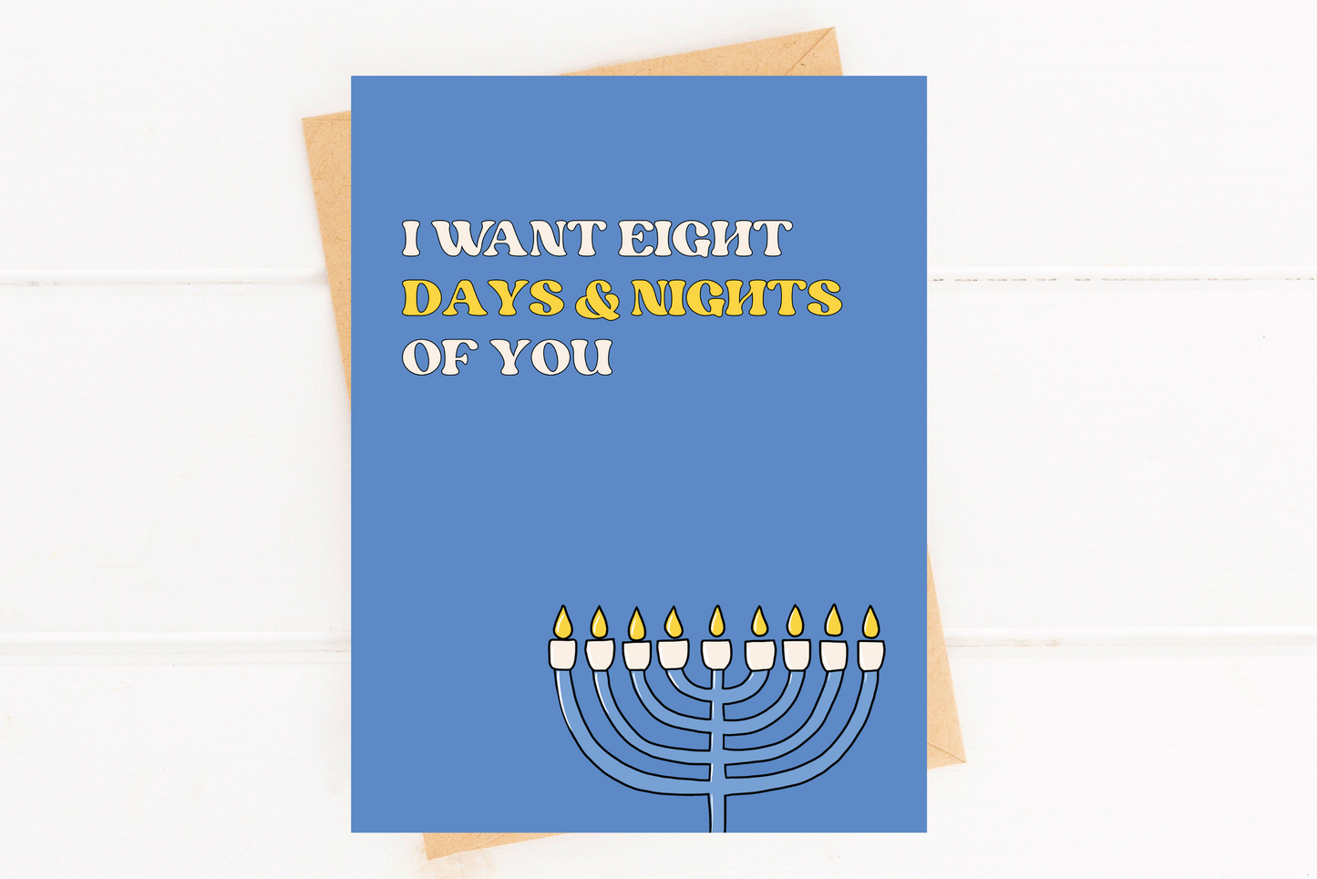 8 Days and Nights Funny Hanukkah Card for Couple Romantic image 1