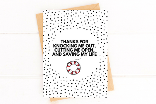 Thank You For Saving Me Card For Surgeon image 0