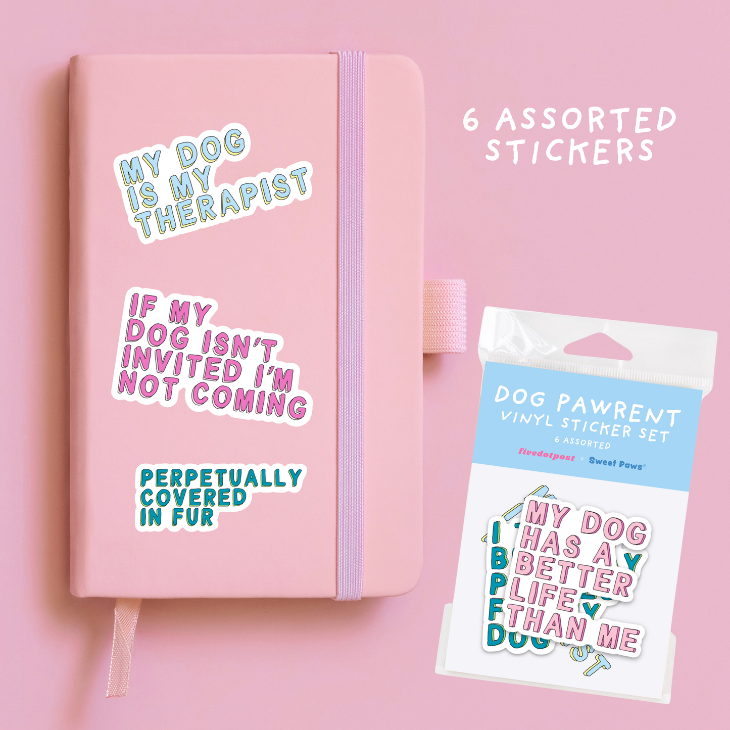 Dog Parent Sticker Pack – 6 Vinyl Stickers for Pet Owners