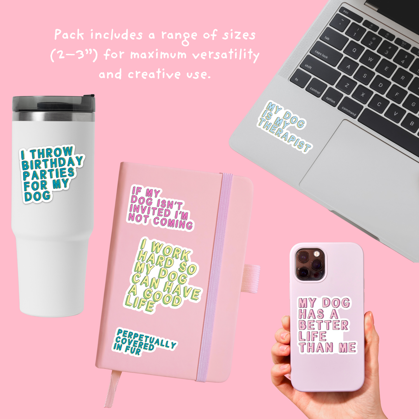 Dog Parent Sticker Pack – 6 Vinyl Stickers for Pet Owners
