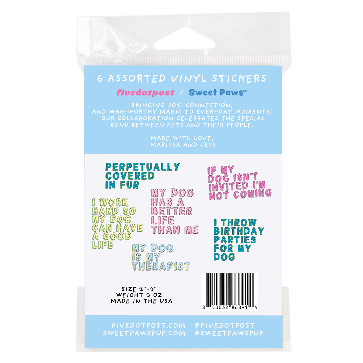 Dog Parent Sticker Pack – 6 Vinyl Stickers for Pet Owners