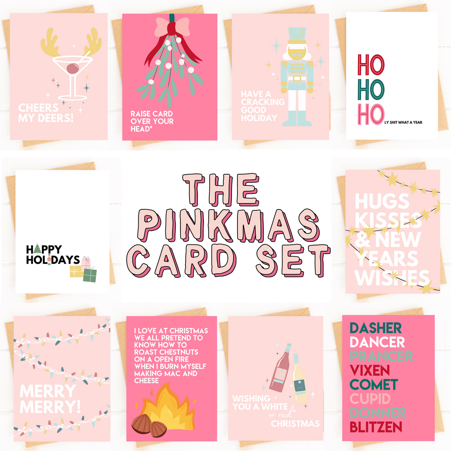 The Pinkmas Holiday Card Set 10 Card Assorted image 0