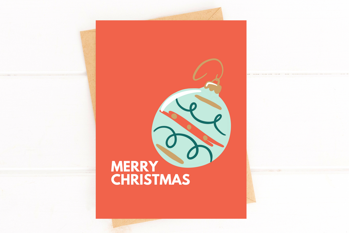 Merry Christmas Ornament Simple Christmas Card image 1