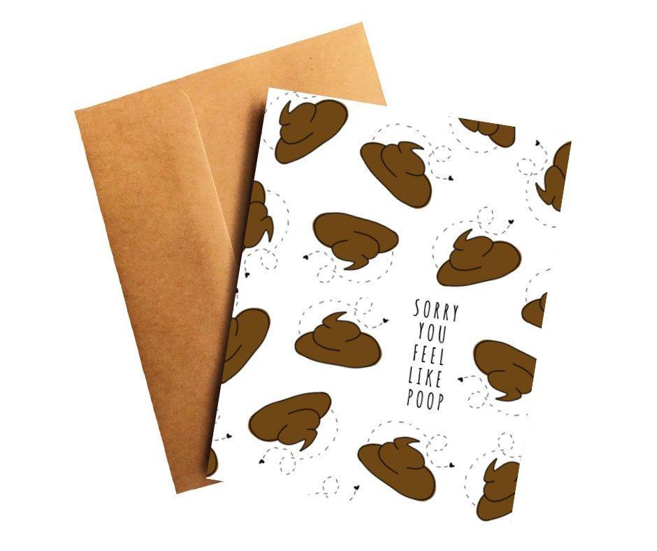 Sorry You Feel Like Poop Get Well Card image 1