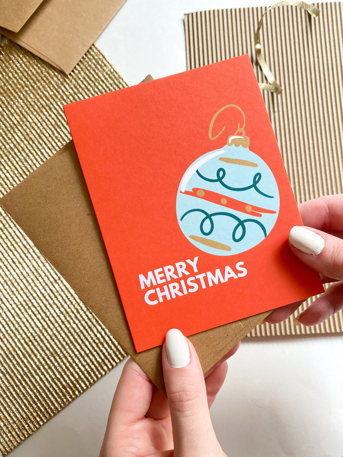 Merry Christmas Ornament Simple Christmas Card image 0