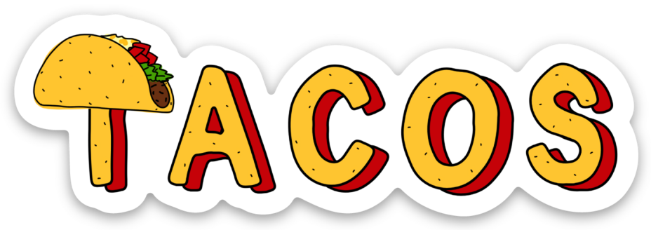 Taco Love Vinyl Lap Top or Water Bottle Sticker image 4