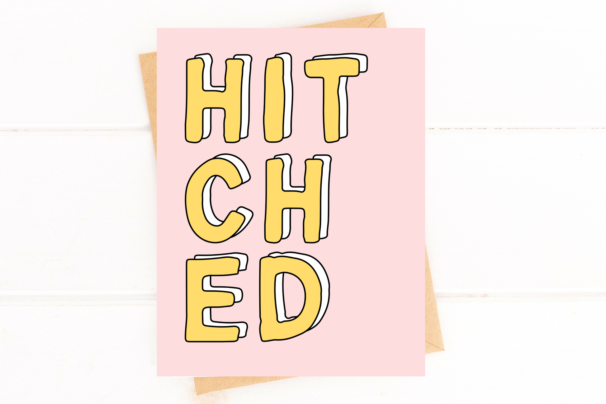Hitched Cute Engagement Party Card Wedding Card for Couple image 1