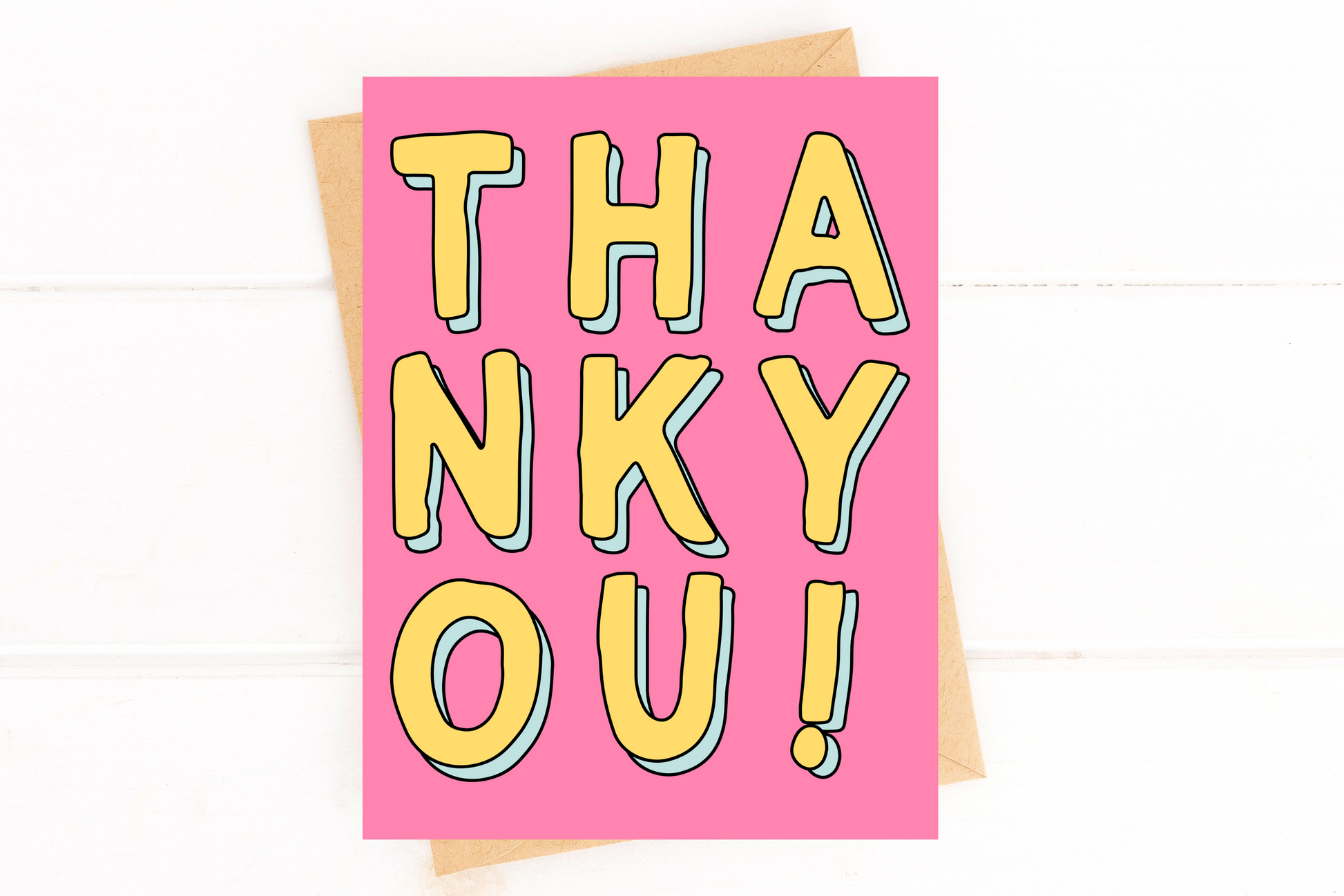 Pink Modern Thank You Card image 0