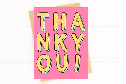 Pink Modern Thank You Card image 0