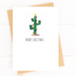 Christmas Cactus Holiday Card Set, Succulent Card, Simple Watercolor Cactus Card image 1