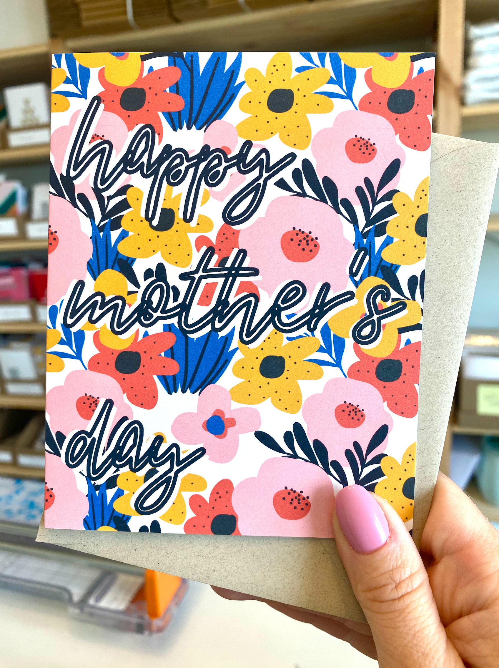 Vibrant Happy Mother's Day Card Floral Mother's Day Card image 1
