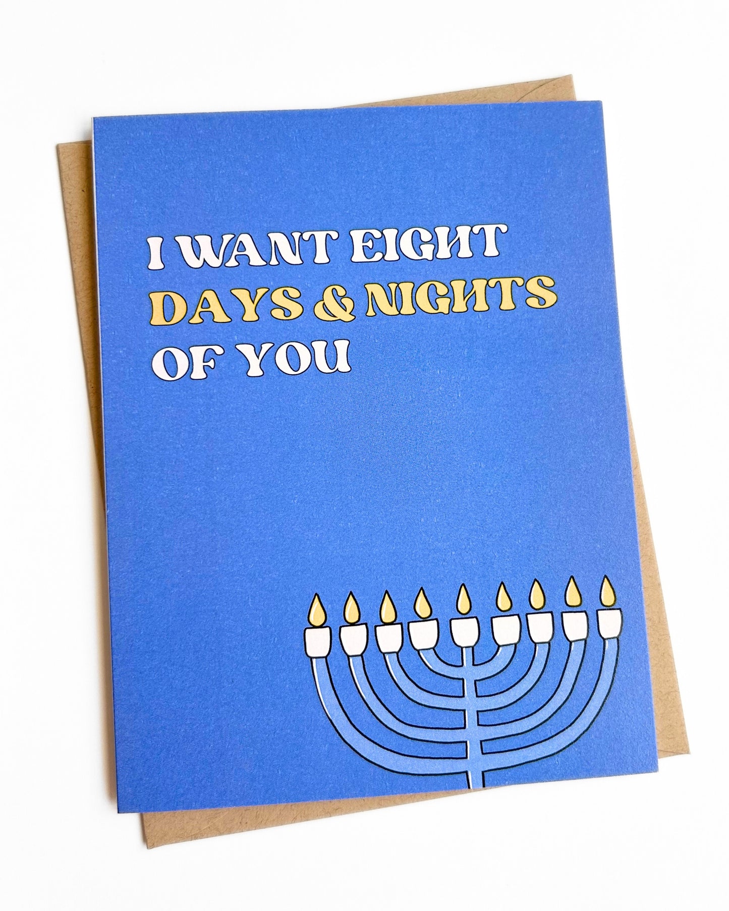 8 Days and Nights Funny Hanukkah Card for Couple Romantic image 0