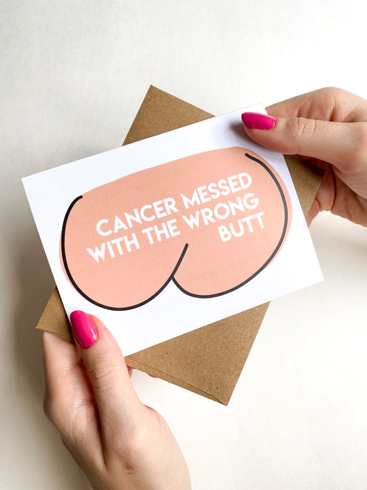 Cancer Messed With the Wrong Butt Colon Get Well Card image 0