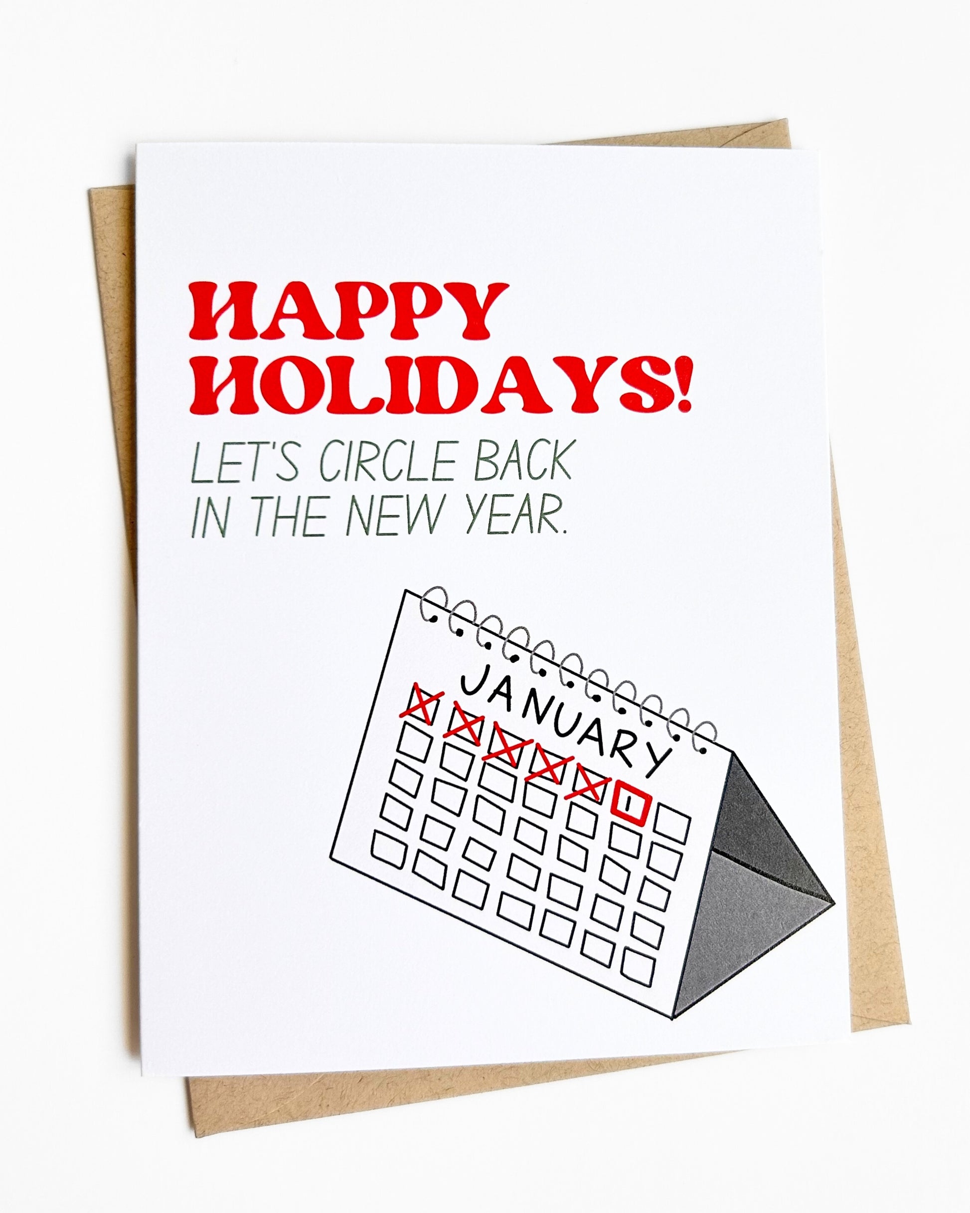 Circle Back Funny Holiday Card for the Office Coworker Card image 0