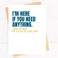 Encouragement Card | Here If You Need Anything Support Card