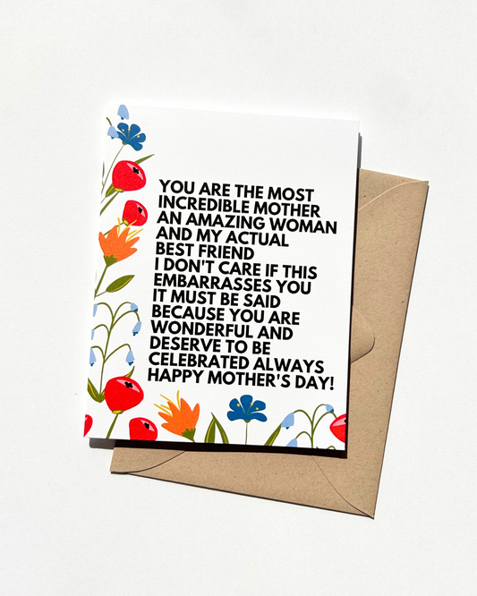 You're the Best Mom Rant Funny Mother's Day Card image 0