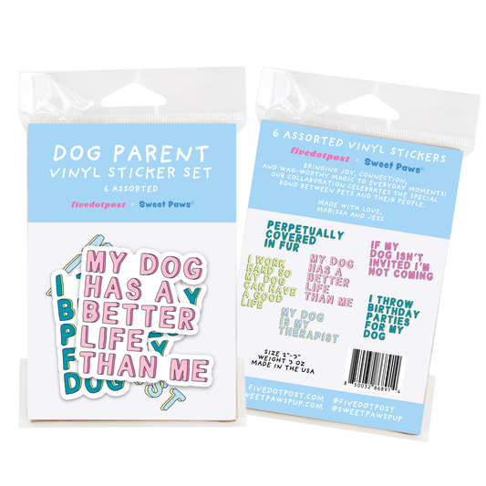 Dog Parent Sticker Pack – 6 Vinyl Stickers for Pet Owners
