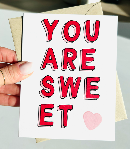 You're Sweet Valentine's Candy Hearts Card Just Because Card Anniversary Card image 0