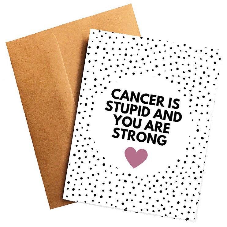 Cancer is Stupid and You Are Strong Get Well Card image 1
