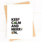 Keep Calm and Merry On Funny Christmas Card Cute Christmas Cards image 1