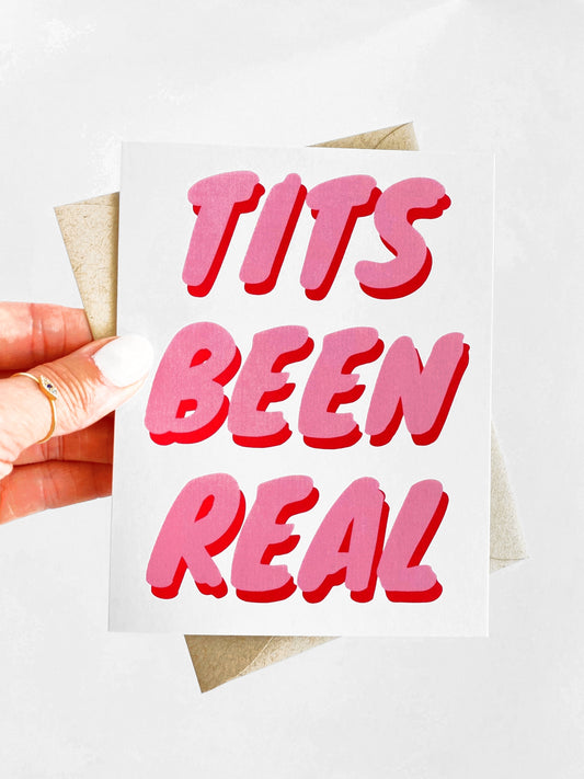 Tits Been Real Funny Mastectomy Breast Cancer Support Get Well Card image 0