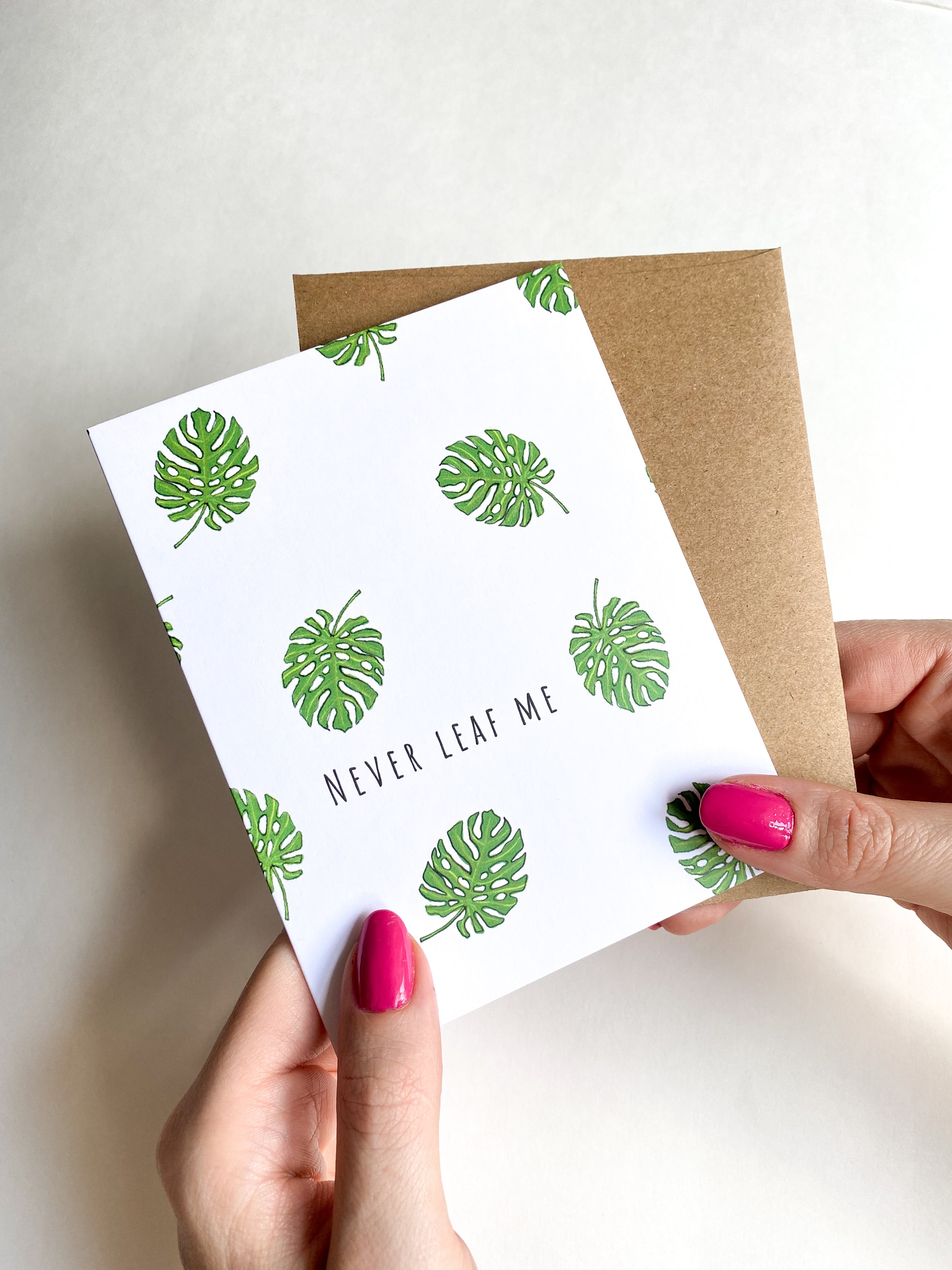 succulent valentines card Never Leaf Me Valentine's Card – Funny & Cute Monstera Succulent Anniv – Five Dot Post