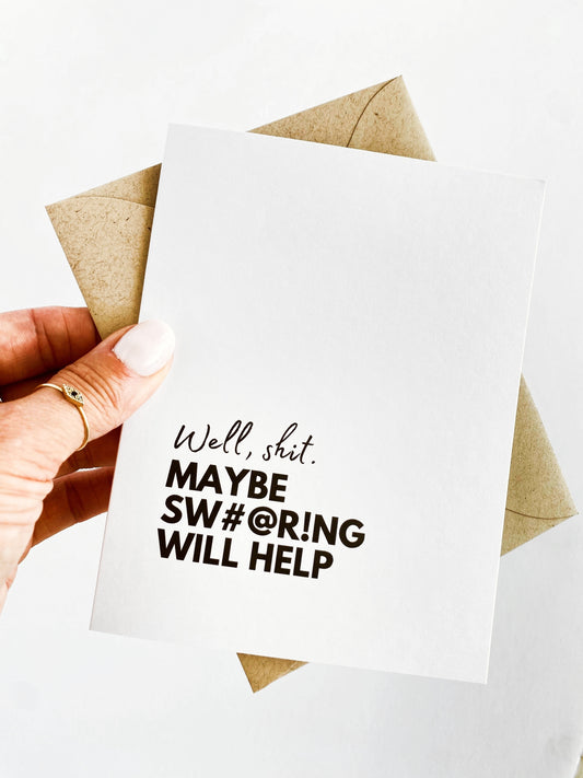 Maybe Swearing Will Help Feel Better Card Get Well Soon Sympathy Card image 0