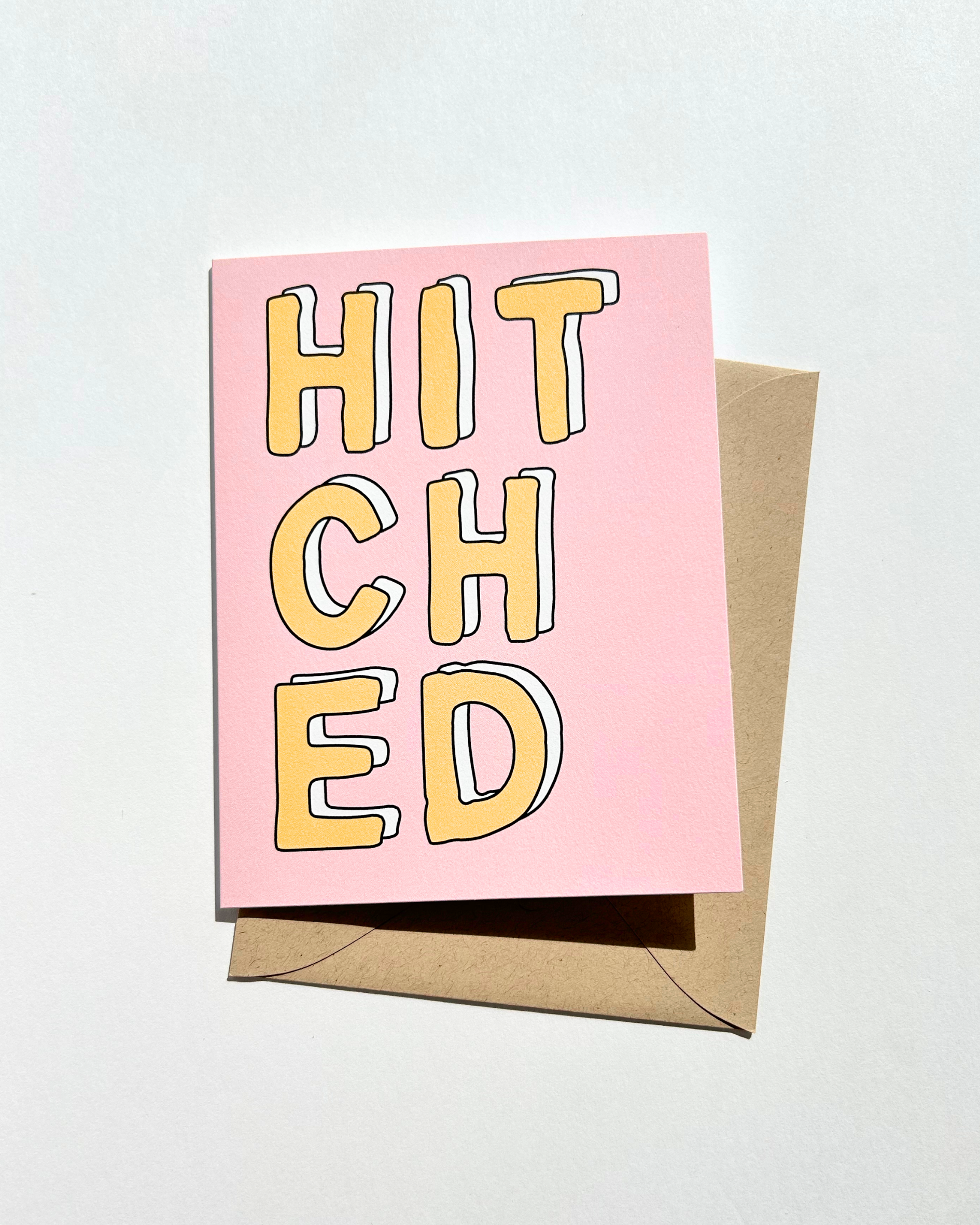 Hitched Cute Engagement Party Card Wedding Card for Couple image 0