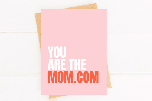 Cute Mother's Day Card Mom Dot Com Pink Mother's Day Card image 0