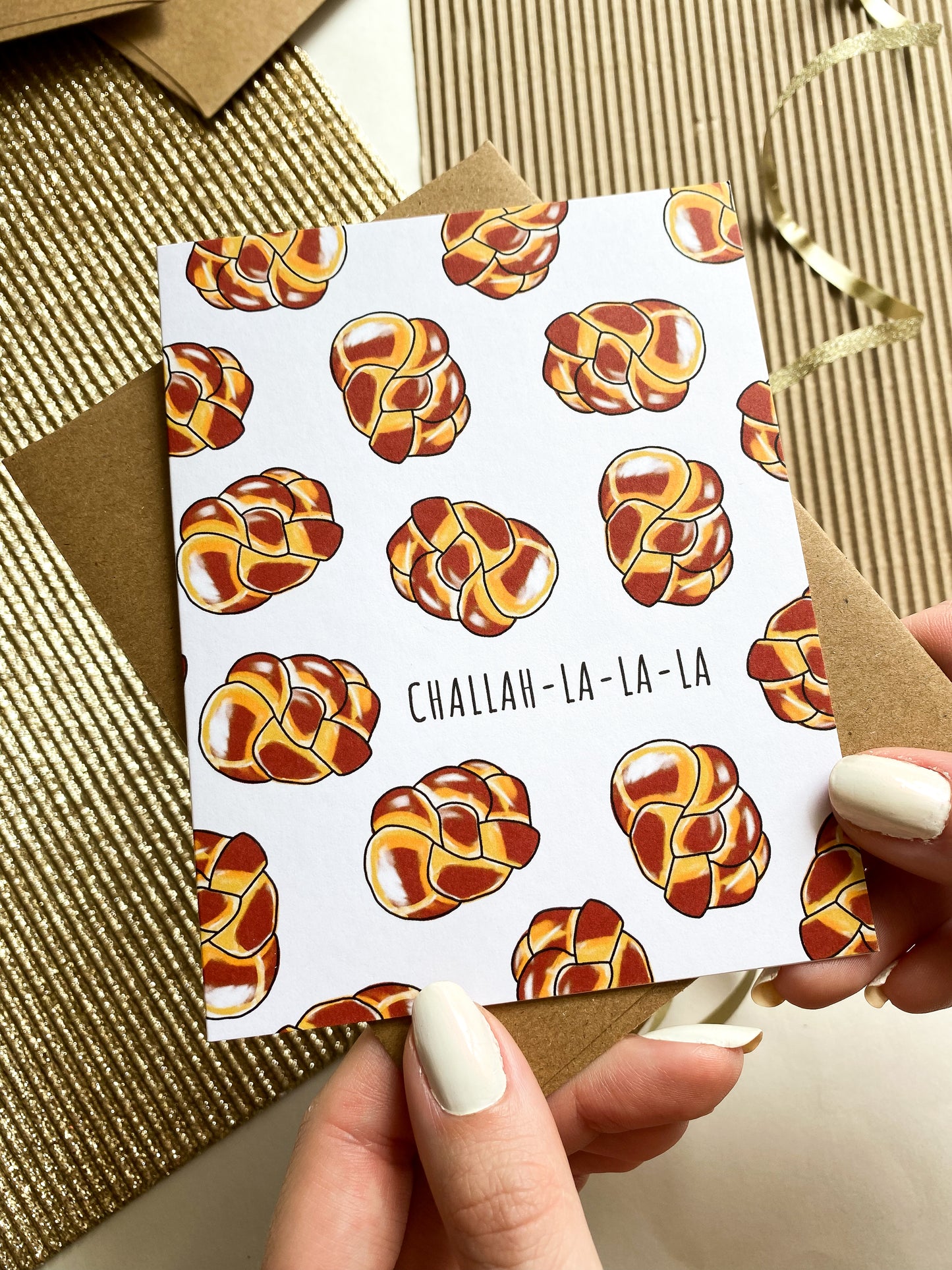 Challah Hanukkah Card, Funny Hanukkah Card, Unique Card for Hanukkah image 0