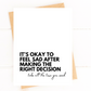 It's Okay to Feel Sad Divorce Card Breakup Encouragement image 1