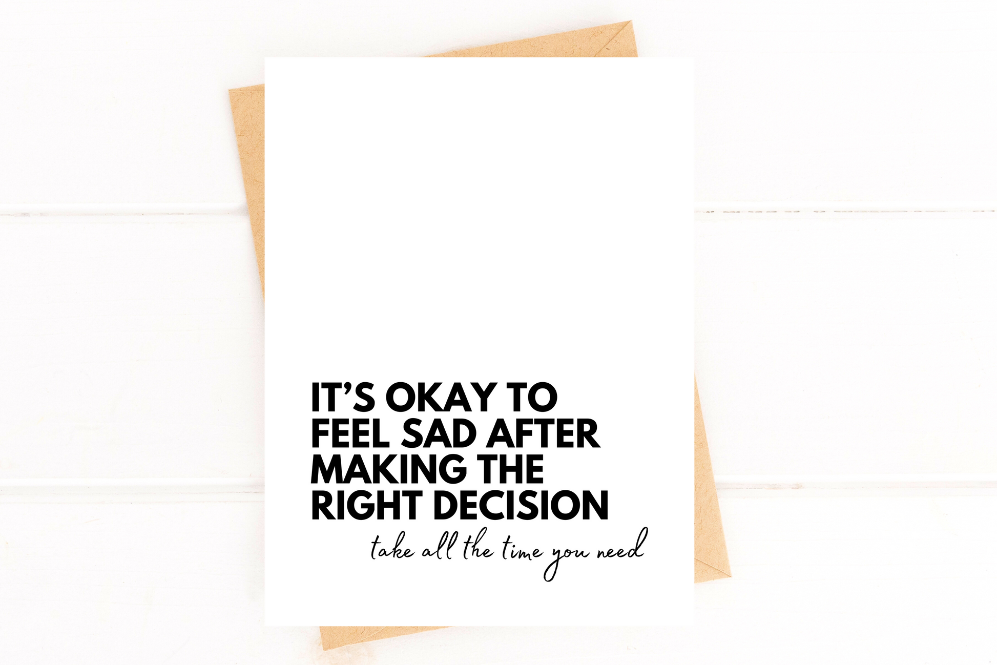 It's Okay to Feel Sad Divorce Card Breakup Encouragement image 1