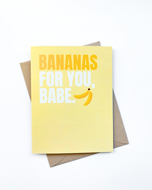 Cute Love Card Bananas for You Babe Valentine's Day Card image 0