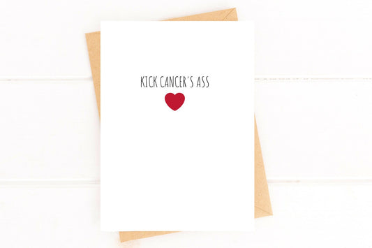 Funny Cancer Card Kick Cancer's Ass Get Well Card image 0