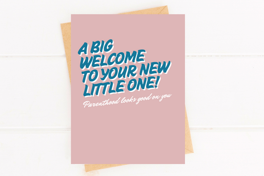 New Baby Card Big Welcome Little One Card for Baby Shower image 0