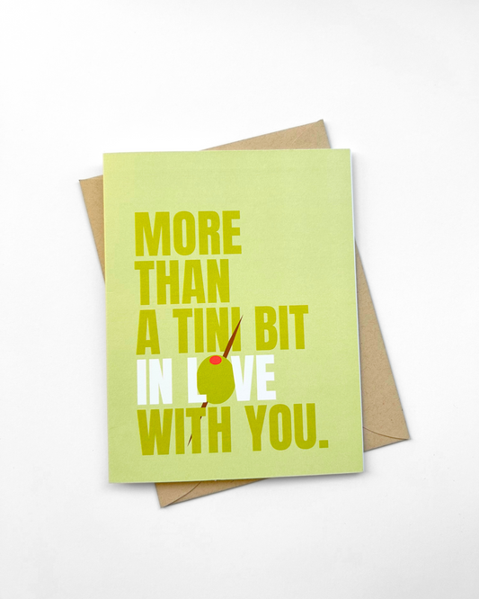 Cute Valentine's Day Card Tini Bit In Love Martini Card image 0