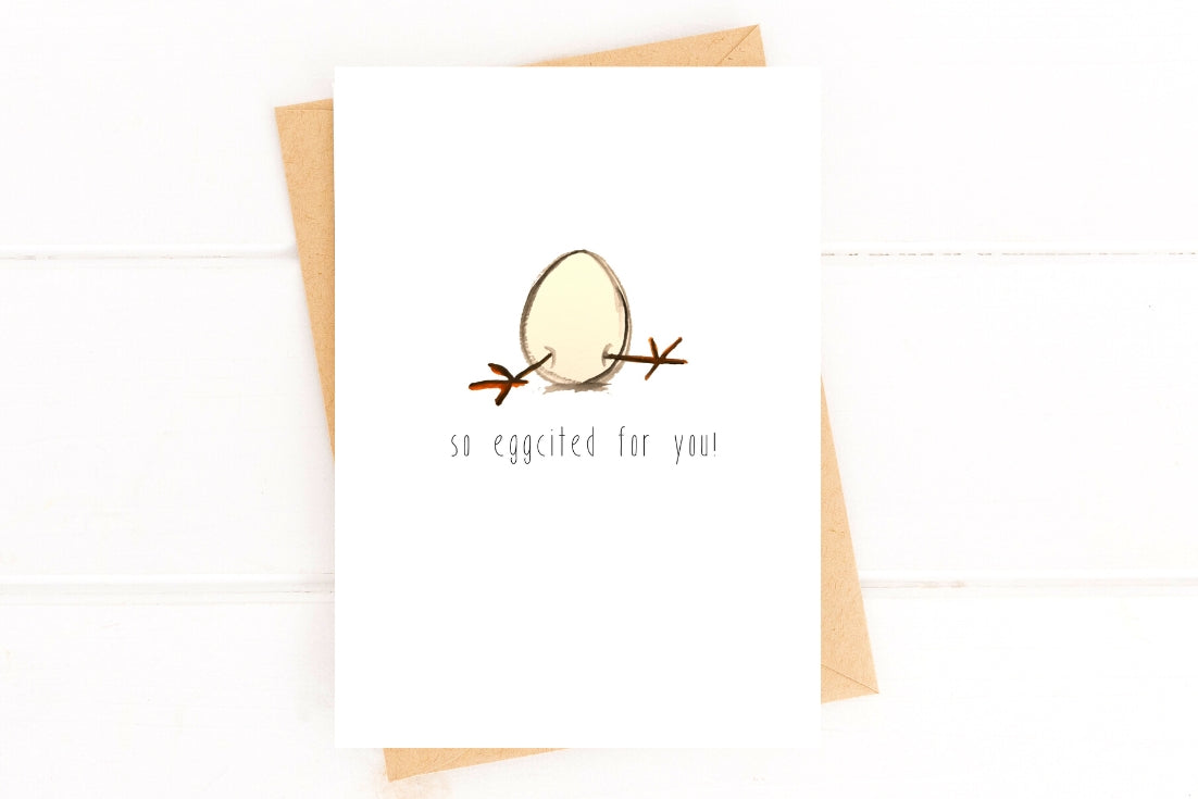 Eggcited Baby Shower, New Baby, Congrats, First Baby, Congrats Pregnancy Card image 0